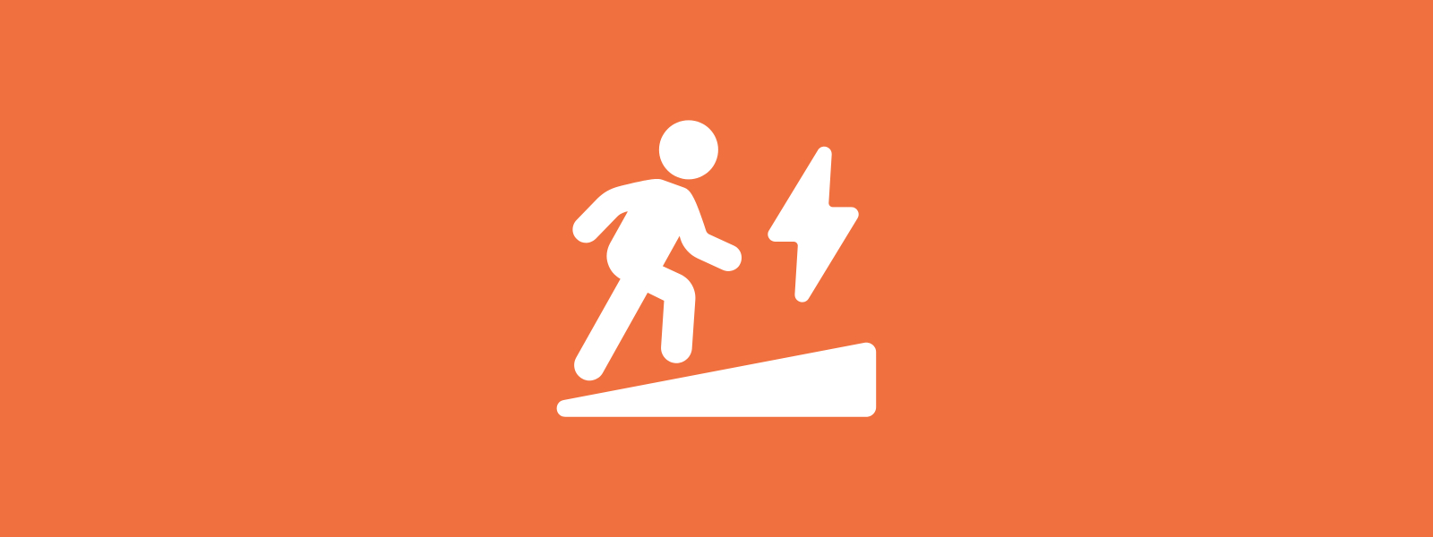 Icon background of person stepping up an incline