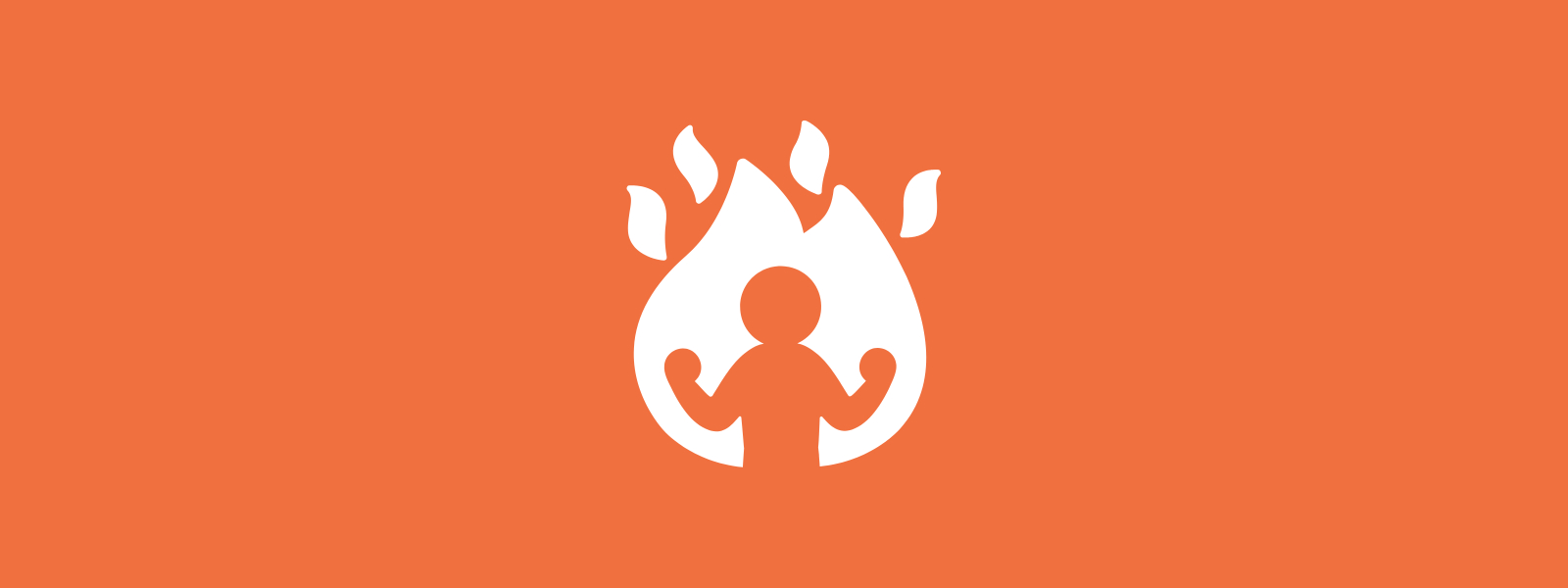 Icon background of person empowered within fire