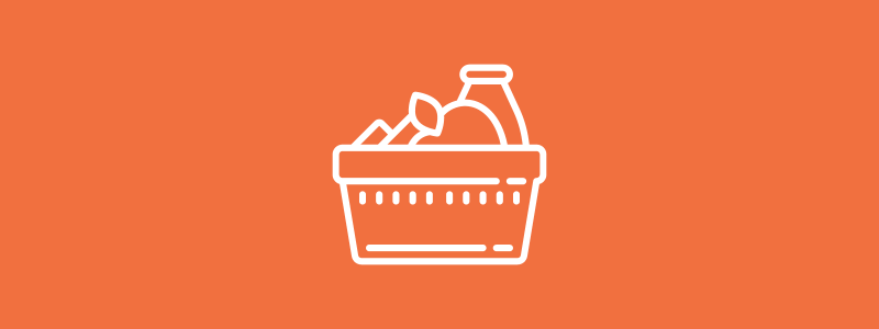 Icon background of food basket