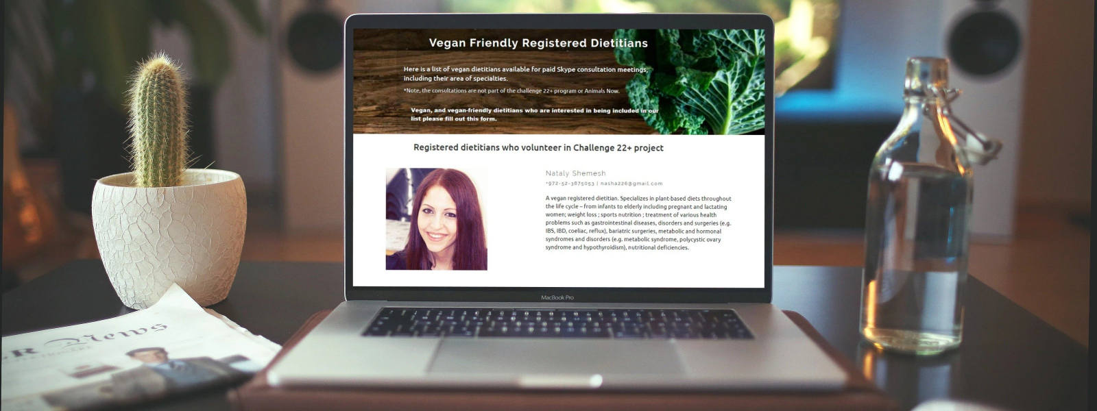 Laptop screen showcasing Challenge 22 Directory website