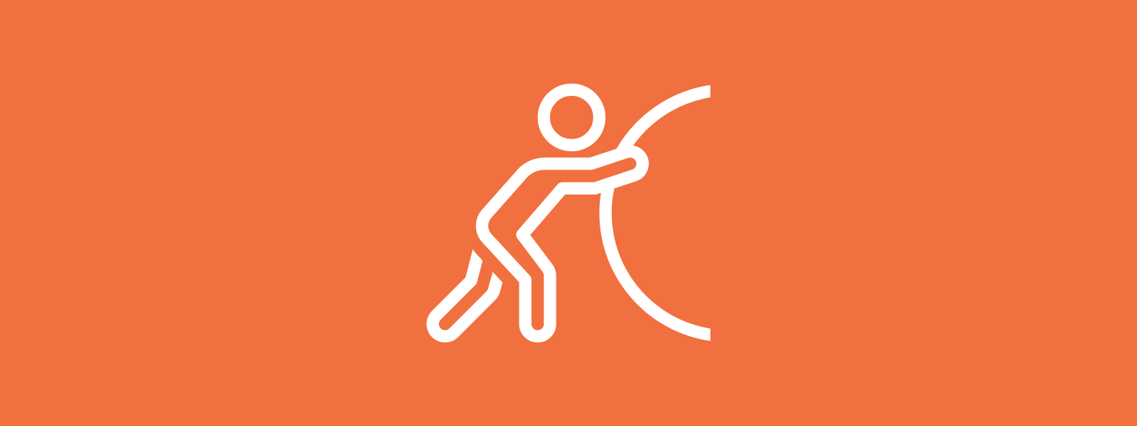 Icon background of person pushing boulder