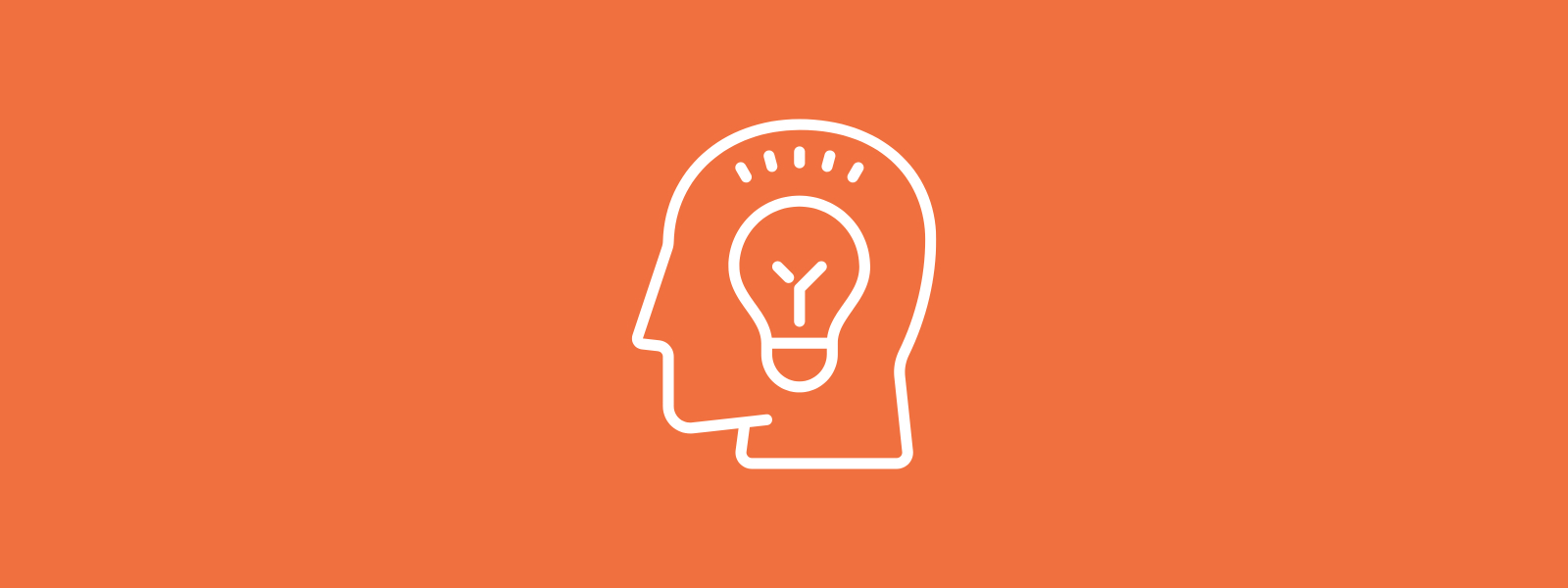 Icon background of head and idea bulb